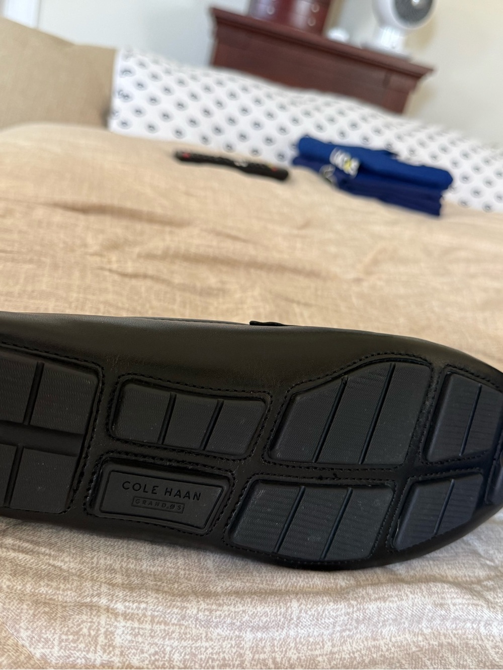 Cole Haan Black Leather Perforated Bit Loafers - Picture 2 of 4